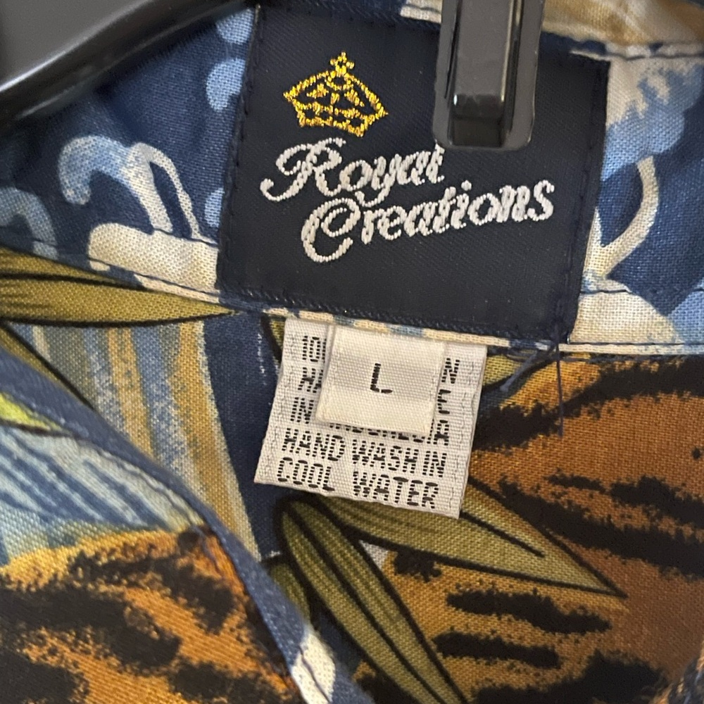 Tropical Tiger Print Casual Men’s Short Sleeve Shirt - Picture 2 of 7